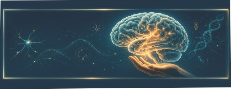 Infográfico sobre diagnóstico precoce e avanços no tratamento da Doença de Alzheimer.